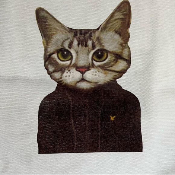 NWT Cat Print Canvas Bag - Picture 3 of 4